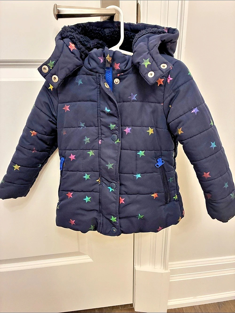 Stella McCartney Kids Multi Star Print Puffer Jacket Girls 3 Years